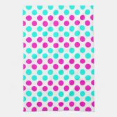 Roze en blauwe pokkendots theedoek (Verticaal)