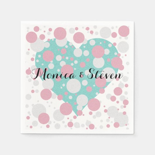 Roze en blauwe pokparelstaart luiers servetten (Voorkant)