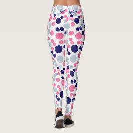 Roze en Blauwe Polka Dot Leggings