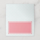 Roze en Blauwe Polka Dot Plaatskaartje (Buitenkant ongevouwen)
