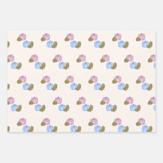 Roze en Blauwe pompoen geslacht onthullen geschenk Inpakpapier Vel (Voorkant 2)