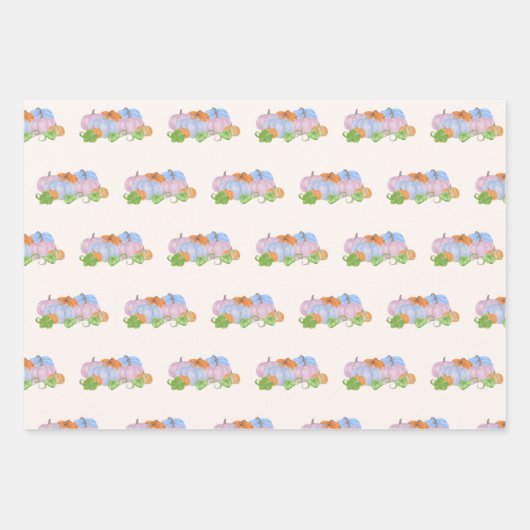 Roze en Blauwe pompoen geslacht onthullen geschenk Inpakpapier Vel (Voorkant 2)