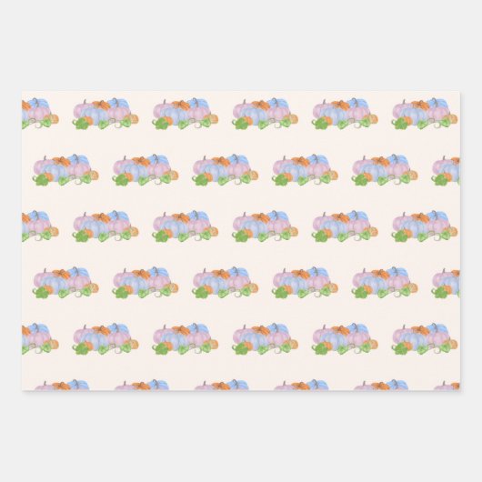 Roze en Blauwe pompoen geslacht onthullen geschenk Inpakpapier Vel (Voorkant)