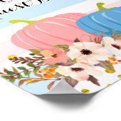 Roze en blauwe pompoen Onderteken onze gast Poster (Hoek)