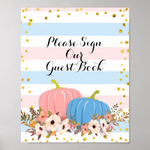 Roze en blauwe pompoen Onderteken onze gast