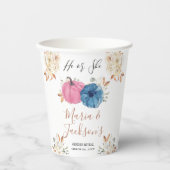 Roze en blauwe pompoen papieren bekers (Voorkant)