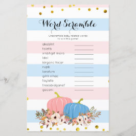 Roze en blauwe pompoen Word Scramble Game