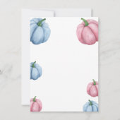 Roze en blauwe Pompoenen geslacht onthullen Kaart (Achterkant)