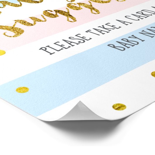 Roze en blauwe pompoennaam Suggestie Poster (Hoek)