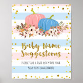 Roze en blauwe pompoennaam Suggestie Poster (Voorkant)