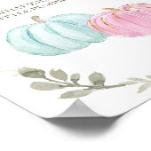Roze en blauwe pompoenstemkaart poster (Hoek)