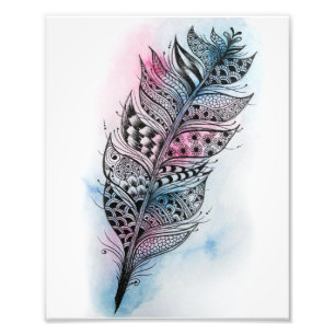 Roze en blauwe printer (8 x 10 inch) foto afdruk