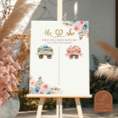 Roze en Blauwe Pumpkin Carriage Stembord Poster