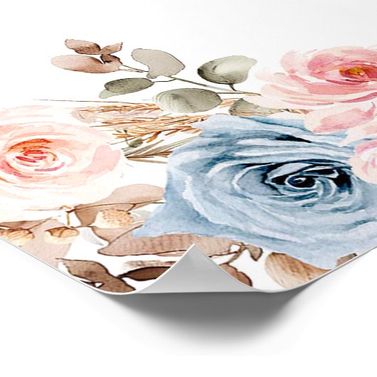 Roze en Blauwe Pumpkin Carriage Stembord Poster (Hoek)