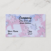 Roze en blauwe puzzelstukken visitekaartje (Voorkant)