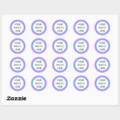 Roze en Blauwe Rand Sjabloon Stickers (Vel)