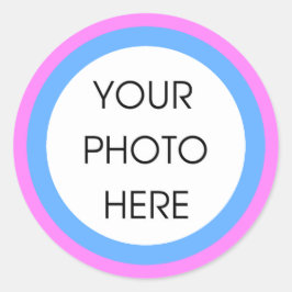 Roze en Blauwe Rand Sjabloon Stickers