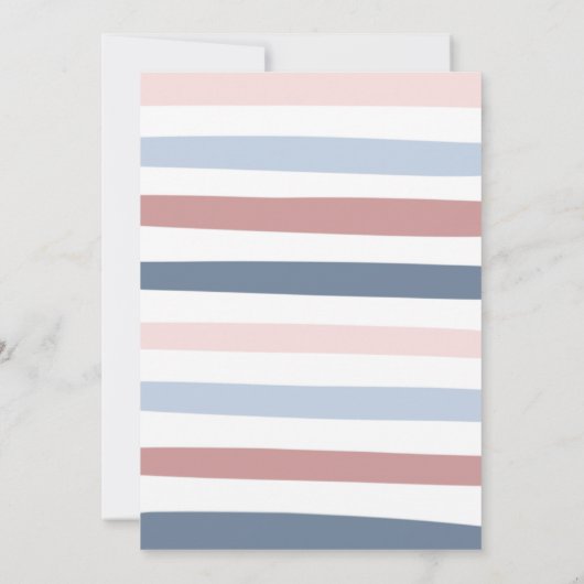 Roze en blauwe regenboog Baby shower onthullen Kaart (Achterkant)