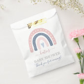 Roze en blauwe regenboogBaby shower Bedankzakje (Gezegeld)