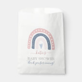 Roze en blauwe regenboogBaby shower Bedankzakje (Voorkant)