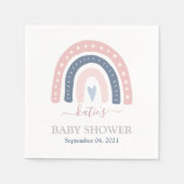 Roze en blauwe regenboogBaby shower Servet (Voorkant)