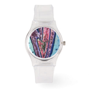 Roze en blauwe religie Zorgt voor aangepaste ontwe Horloge