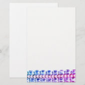 Roze en blauwe Rhinestonen en parels Briefpapier (Voorkant / Achterkant)