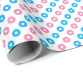Roze en blauwe ringen cadeaupapier (Rol Hoek)