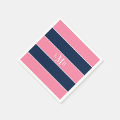 Roze en blauwe roestband 3 Letter-Monogram Servetten (Hoek)