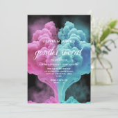 Roze en blauwe roke Heart Kaart (Staand voorkant)