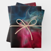 Roze en blauwe rook abstract inpakpapier vel (In situ)