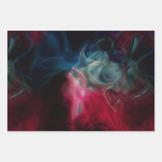 Roze en blauwe rook abstract inpakpapier vel (Voorkant)