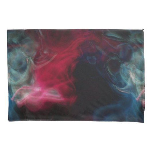 Roze en blauwe rook abstract kussensloop (Voorkant)