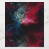 Roze en blauwe rook abstract wijn etiket (Enkel label)