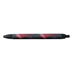 Roze en blauwe rook abstract zwarte inkt pen