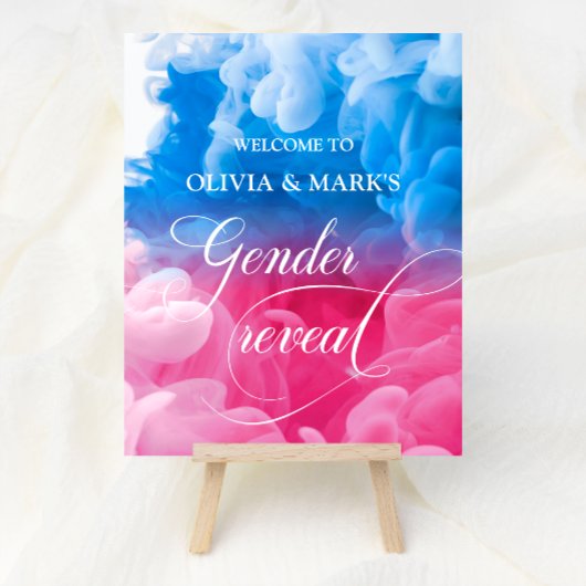 Roze en Blauwe Rook Geslacht onthullen Welkomstbor Poster