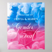 Roze en Blauwe Rook Geslacht onthullen Welkomstbor Poster (Voorkant)