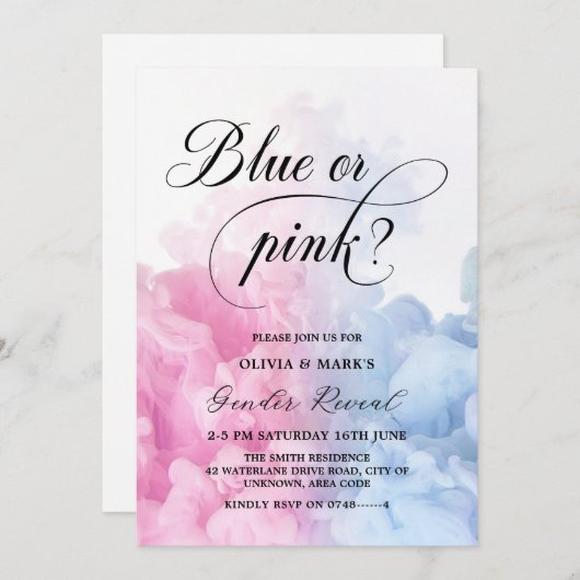 Roze en blauwe rook kaart (Voorkant / Achterkant)