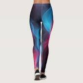 Roze en blauwe rookwerveling leggings (Achterkant)