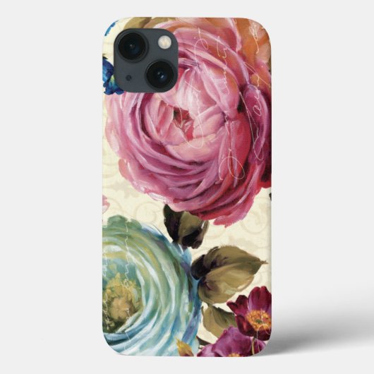 Roze en blauwe Roos Case-Mate iPhone Case (Achterkant)