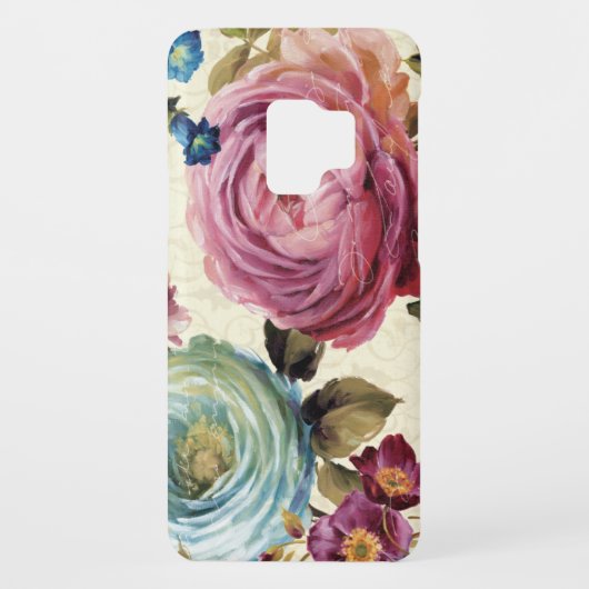 Roze en blauwe Roos Case-Mate Samsung Galaxy Hoesje (Achterkant)