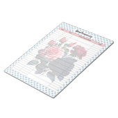 Roze en Blauwe Rozen Bloeddruk Log Notitieblok (Schuin)