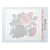 Roze en Blauwe Rozen Bloeddruk Log Notitieblok (Voorkant)