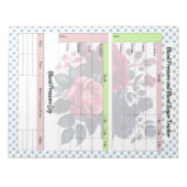 Roze en blauwe Rozen Bloedsuiker en bloeddruk Notitieblok (Voorkant)
