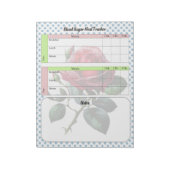 Roze en blauwe Rozen Bloedsuiker Log Notitieblok (Linkerzijde)