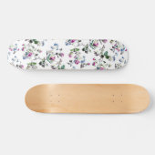 Roze en blauwe Rozen Floral Pattern Skateboard (Horizontaal)