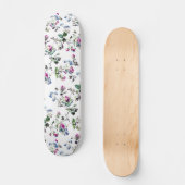 Roze en blauwe Rozen Floral Pattern Skateboard (Voorkant)