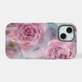 Roze en blauwe Rozen iPhone 15 Case (Achterkant horizontaal)