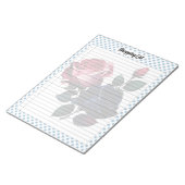 Roze en Blauwe Rozen Kruidenier Lijst Notitieblok (Schuin)