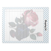 Roze en Blauwe Rozen Kruidenier Lijst Notitieblok (Voorkant)